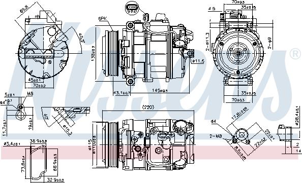 Nissens 89599 - Компрессор кондиционера avtokuzovplus.com.ua