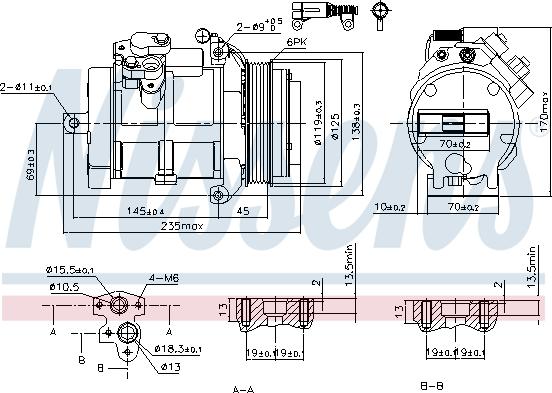 Nissens 89606 - Компресор, кондиціонер autocars.com.ua