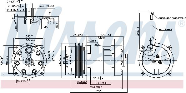 Nissens 89611 - Компресор, кондиціонер autocars.com.ua