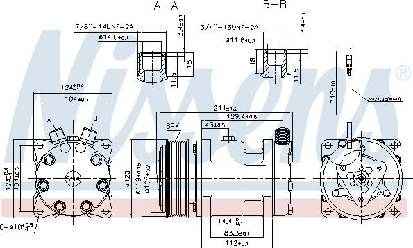 Nissens 89632 - Компресор, кондиціонер autocars.com.ua