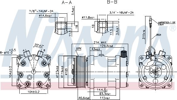 Nissens 89657 - Компресор, кондиціонер autocars.com.ua