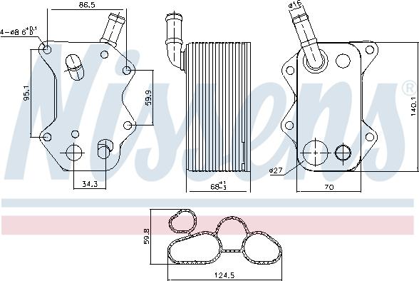 Nissens 90660 - Масляний радіатор, рухове масло autocars.com.ua