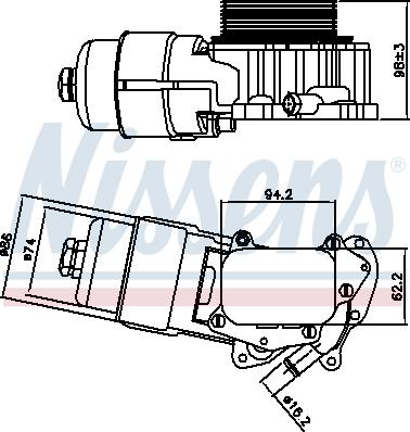 Nissens 90703 - Масляний радіатор, рухове масло autocars.com.ua