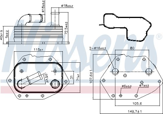 Nissens 90808 - Масляний радіатор, рухове масло autocars.com.ua