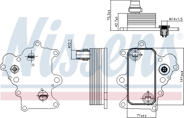 Nissens 90885 - Масляный радиатор, двигательное масло avtokuzovplus.com.ua