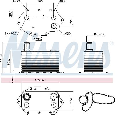 Nissens 90905 - Масляный радиатор, двигательное масло avtokuzovplus.com.ua