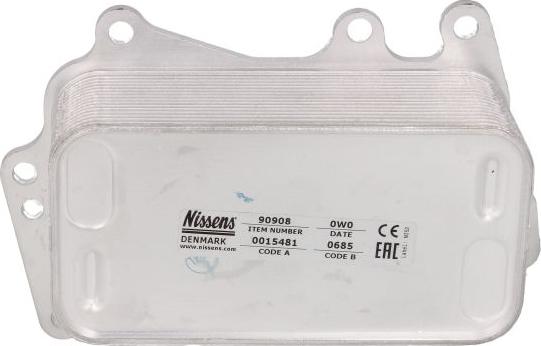 NISSENS 90908 - Масляний радіатор, автоматична коробка передач autocars.com.ua