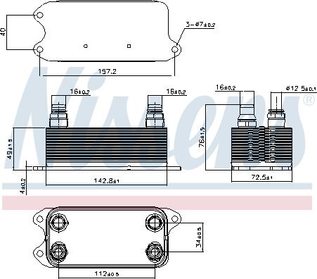 Nissens 90909 - Масляний радіатор autocars.com.ua