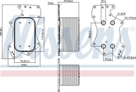 Nissens 90911 - Масляный радиатор, двигательное масло avtokuzovplus.com.ua