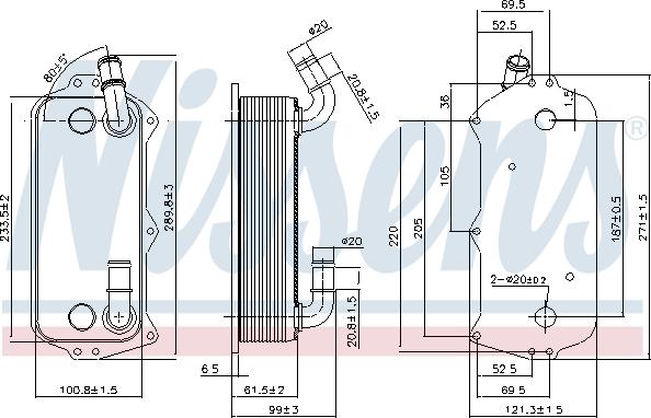 Nissens 90916 - Масляный радиатор, двигательное масло avtokuzovplus.com.ua