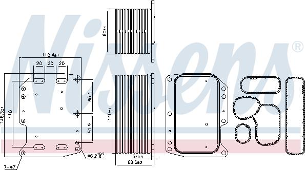 Nissens 90922 - Масляний радіатор, рухове масло autocars.com.ua