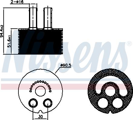 Nissens 90935 - Масляный радиатор, двигательное масло autodnr.net