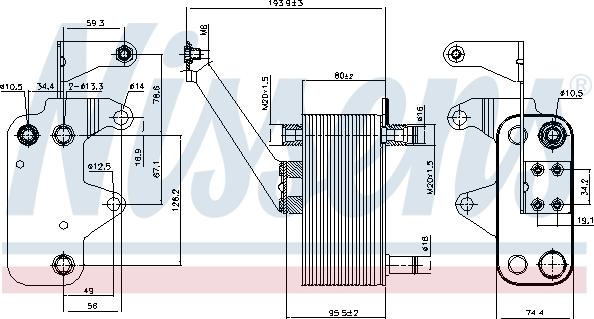 Nissens 90952 - Масляний радіатор, автоматична коробка передач autocars.com.ua