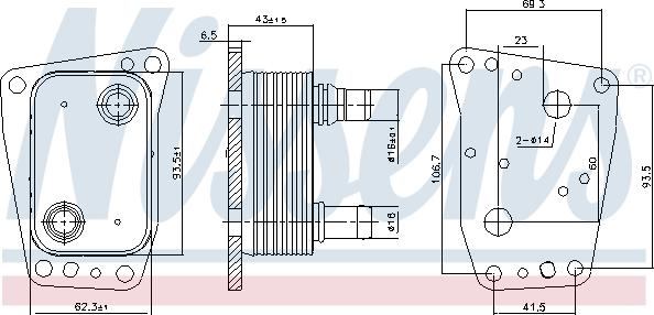 Nissens 90967 - Масляный радиатор, двигательное масло avtokuzovplus.com.ua