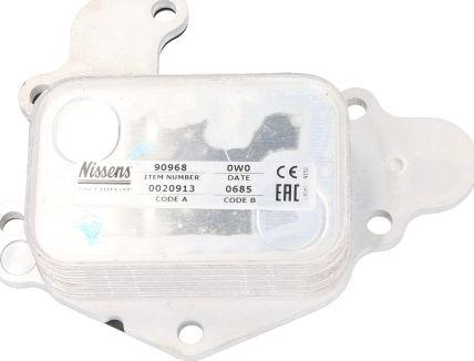 NISSENS 90968 - Масляний радіатор, рухове масло autocars.com.ua