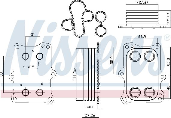 Nissens 90969 - Масляний радіатор, рухове масло autocars.com.ua