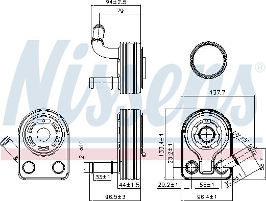 Nissens 90970 - Масляний радіатор, рухове масло autocars.com.ua