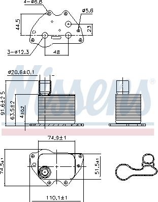 Nissens 90981 - Масляний радіатор autocars.com.ua