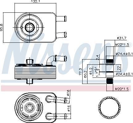 Nissens 91111 - Масляний радіатор, рухове масло autocars.com.ua
