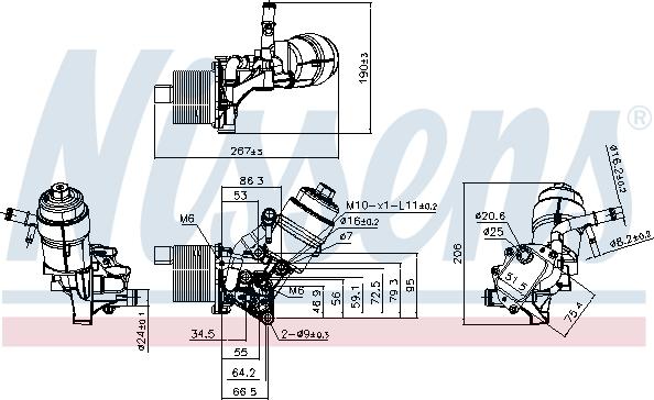 NISSENS 91161 - Масляний радіатор, рухове масло autocars.com.ua
