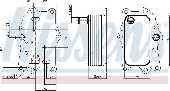 Nissens 91165 - Масляный радиатор, двигательное масло avtokuzovplus.com.ua