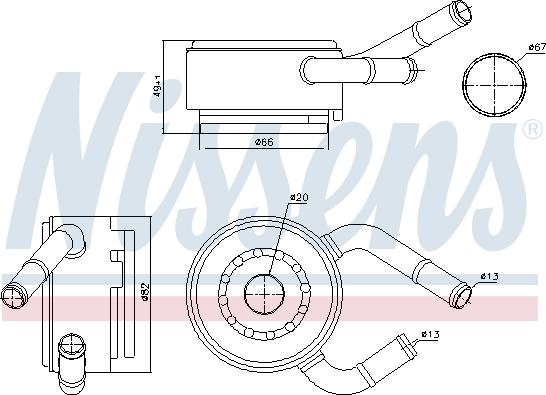 Nissens 91190 - Масляный радиатор, двигательное масло avtokuzovplus.com.ua