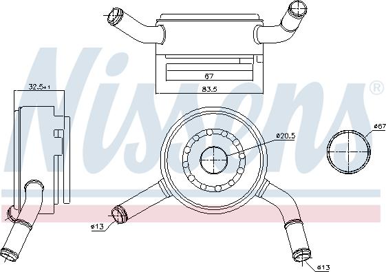 Nissens 91192 - Масляный радиатор, двигательное масло avtokuzovplus.com.ua