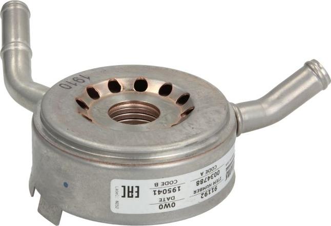 NISSENS 91192 - Масляний радіатор, рухове масло autocars.com.ua