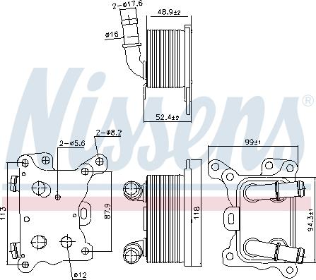 Nissens 91193 - Масляний радіатор, рухове масло autocars.com.ua