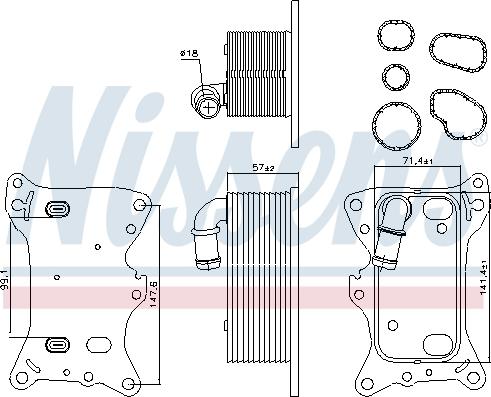 Nissens 91198 - Масляный радиатор, двигательное масло avtokuzovplus.com.ua