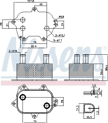 Nissens 91205 - Масляний радіатор, рухове масло autocars.com.ua