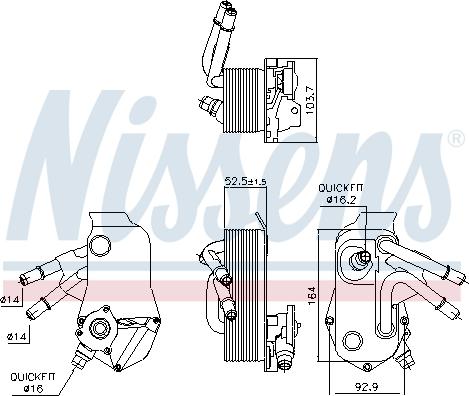 Nissens 91224 - Масляний радіатор, автоматична коробка передач autocars.com.ua