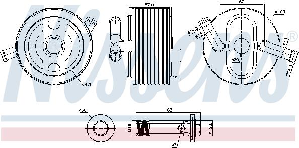 NISSENS 91243 - Масляний радіатор, рухове масло autocars.com.ua