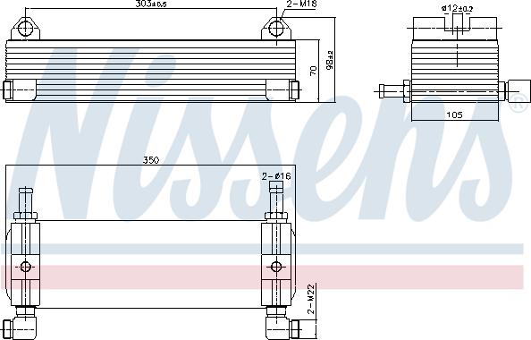 Nissens 91262 - Масляний радіатор, рухове масло autocars.com.ua