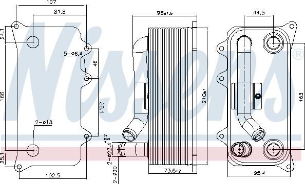 Nissens 91273 - Масляний радіатор, рухове масло autocars.com.ua