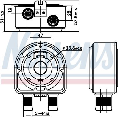 Nissens 91295 - Радіатор масляний HYUNDAI SANTA FE DM 12- вир-во Nissens autocars.com.ua