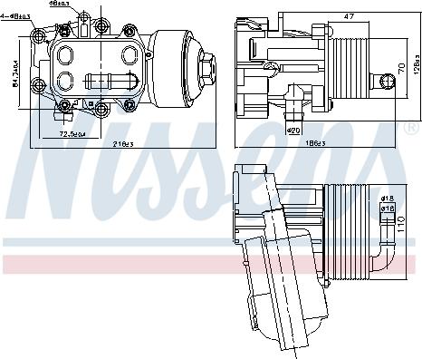 Nissens 91315 - Масляний радіатор, рухове масло autocars.com.ua