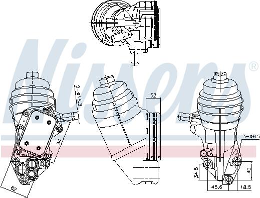 Nissens 91320 - Масляний радіатор, рухове масло autocars.com.ua