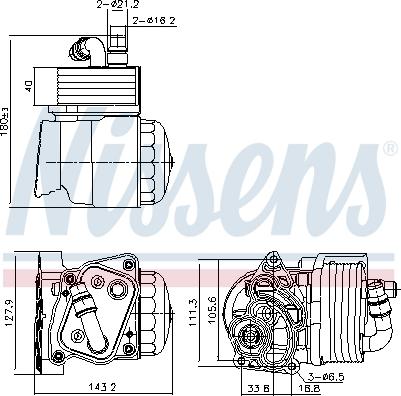 Nissens 91323 - Масляний радіатор, рухове масло autocars.com.ua