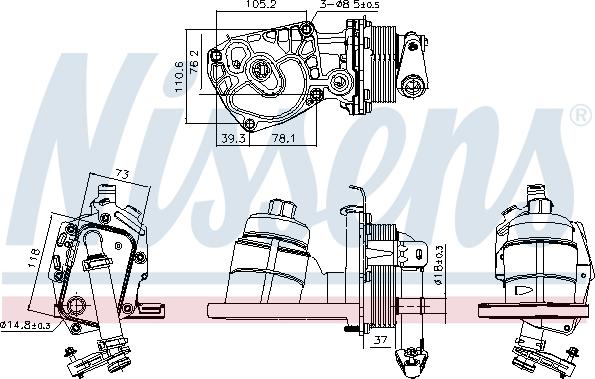 Nissens 91325 - Масляний радіатор, рухове масло autocars.com.ua