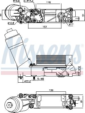 Nissens 91335 - Масляний радіатор, рухове масло autocars.com.ua