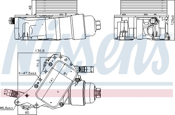 Nissens 91339 - Масляний радіатор, рухове масло autocars.com.ua