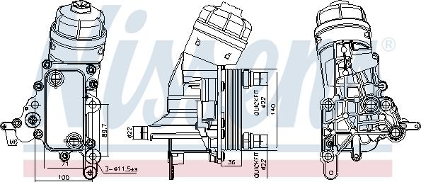 Nissens 91343 - Масляный радиатор, двигательное масло avtokuzovplus.com.ua