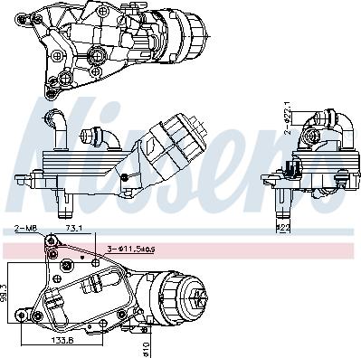 Nissens 91349 - Масляный радиатор, двигательное масло autodnr.net