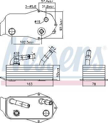 Nissens 91353 - Масляний радіатор, автоматична коробка передач autocars.com.ua