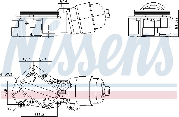 Nissens 91357 - Масляный радиатор, двигательное масло avtokuzovplus.com.ua