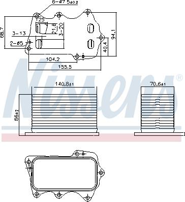 Nissens 91359 - Масляный радиатор, двигательное масло avtokuzovplus.com.ua