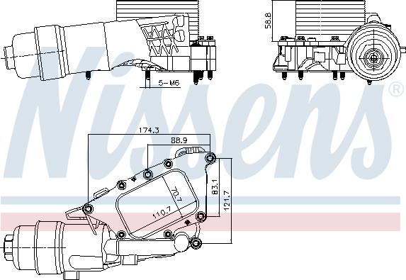 Nissens 91385 - Масляный радиатор, двигательное масло avtokuzovplus.com.ua