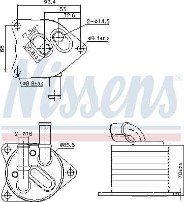 NISSENS 91396 - Масляний радіатор, автоматична коробка передач autocars.com.ua