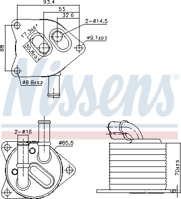 Nissens 91396 - Масляний радіатор, автоматична коробка передач autocars.com.ua